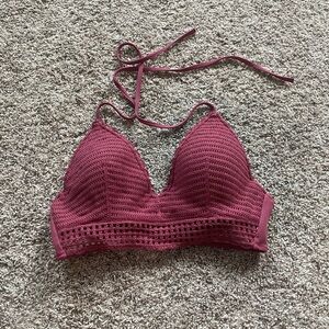 Pink Crochet Bikini Top